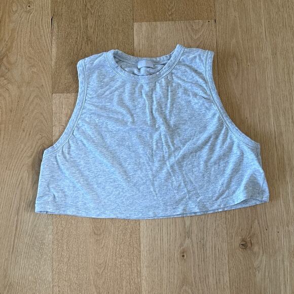 Skims - Sleeveless Loose Fit Crop Top in Gray - Picture 1 of 4